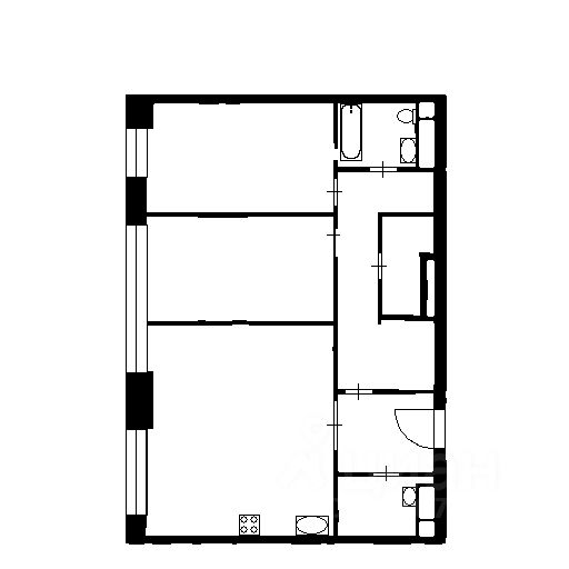 Планировка этой квартиры по данным Циан