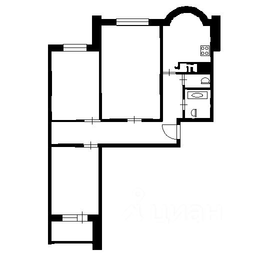 Планировка этой квартиры по данным Циан