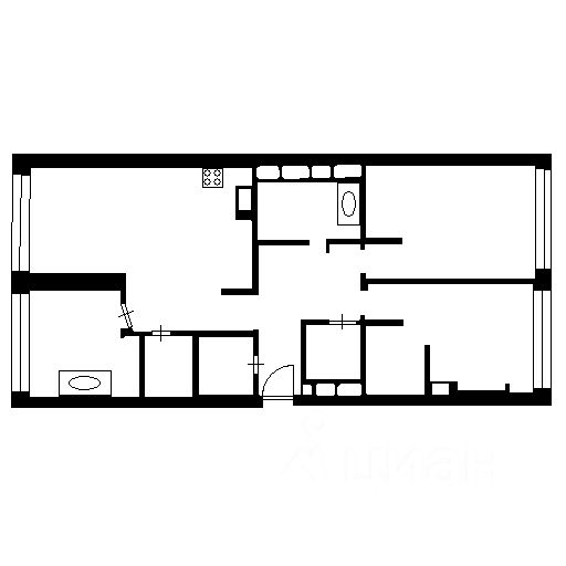 Планировка этой квартиры по данным Циан