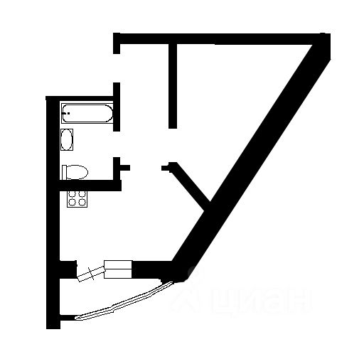 Планировка этой квартиры по данным Циан