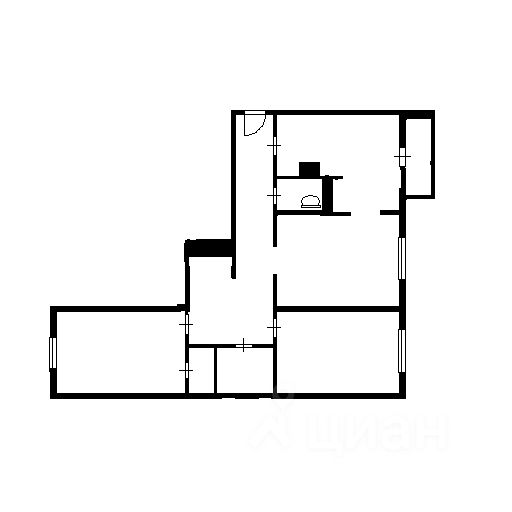 Планировка этой квартиры по данным Циан
