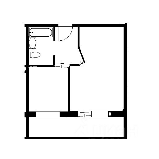 Планировка этой квартиры по данным Циан