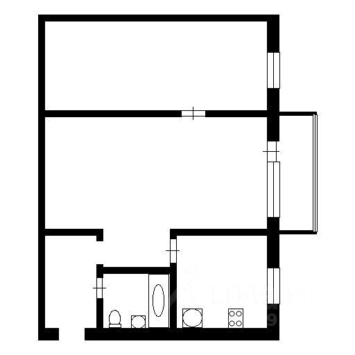 Планировка этой квартиры по данным Циан
