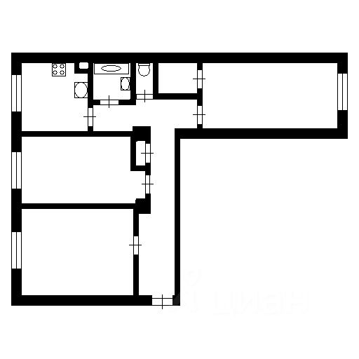 Планировка этой квартиры по данным Циан