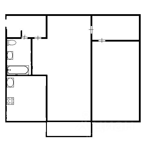 Планировка этой квартиры по данным Циан