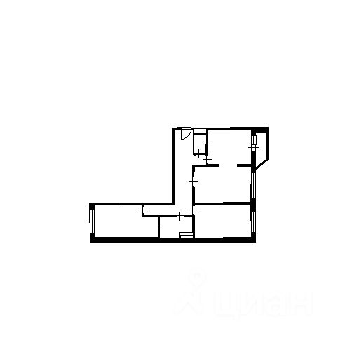 Планировка этой квартиры по данным Циан