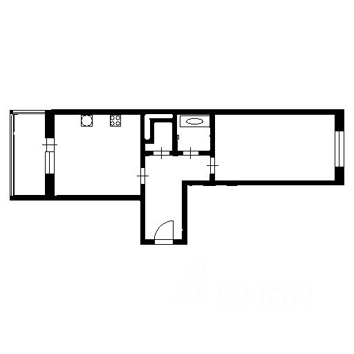 Планировка этой квартиры по данным Циан