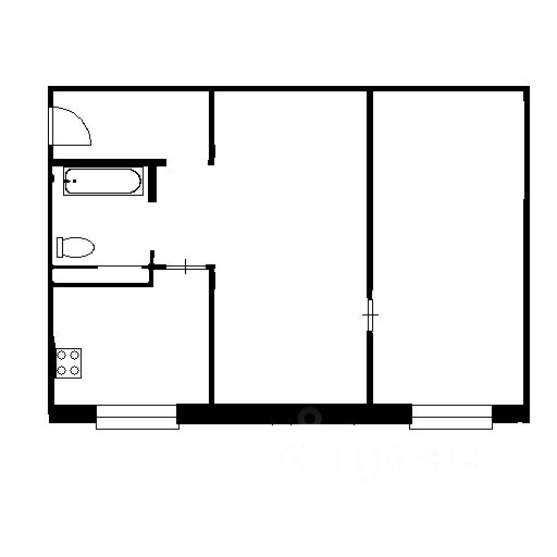 Планировка этой квартиры по данным Циан