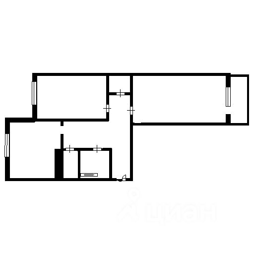 Планировка этой квартиры по данным Циан