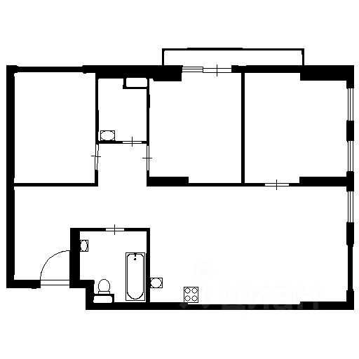 Планировка этой квартиры по данным Циан