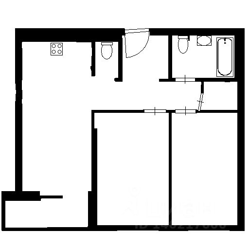 Планировка этой квартиры по данным Циан