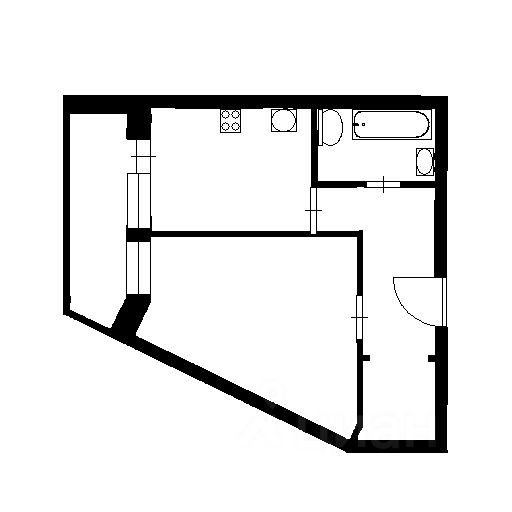 Планировка этой квартиры по данным Циан