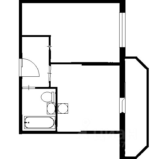 Планировка этой квартиры по данным Циан