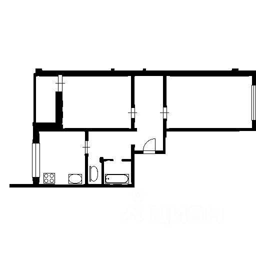 Планировка этой квартиры по данным Циан