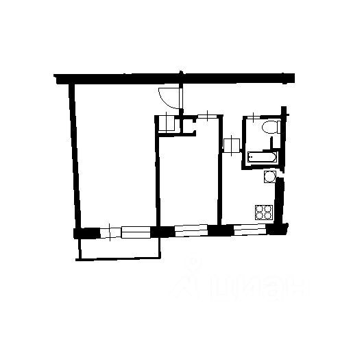Планировка этой квартиры по данным Циан