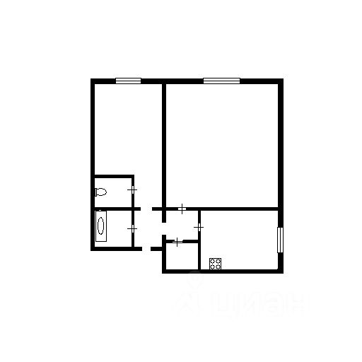 Планировка этой квартиры по данным Циан