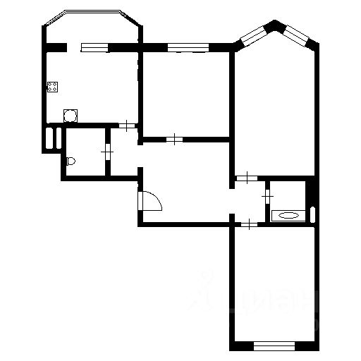 Планировка этой квартиры по данным Циан