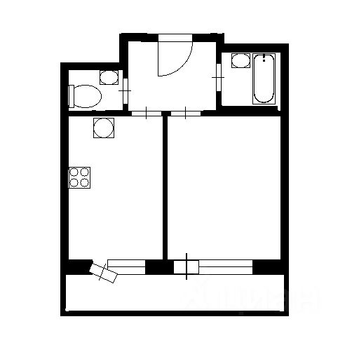 Планировка этой квартиры по данным Циан