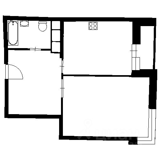 Планировка этой квартиры по данным Циан