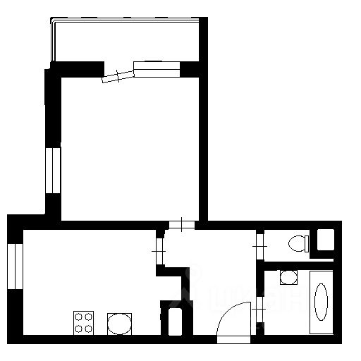 Планировка этой квартиры по данным Циан