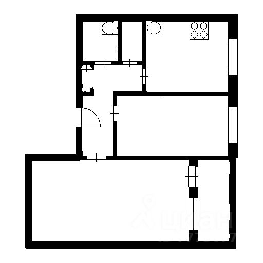 Планировка этой квартиры по данным Циан