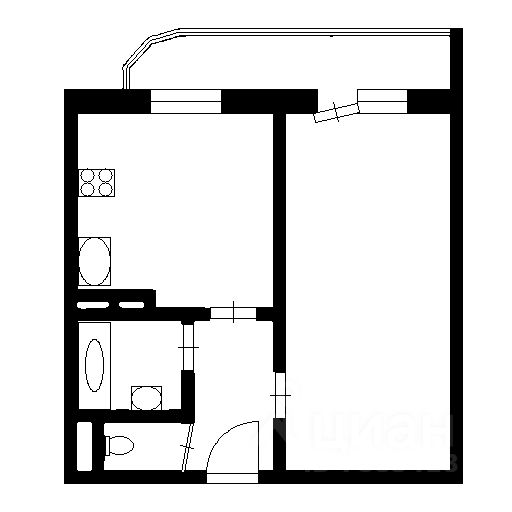 Планировка этой квартиры по данным Циан