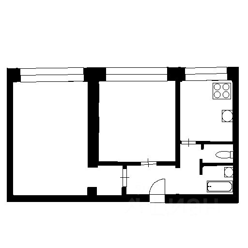 Планировка этой квартиры по данным Циан