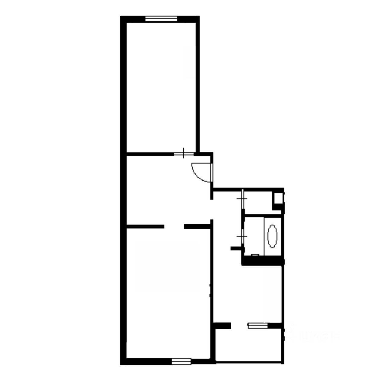 Планировка этой квартиры по данным Циан
