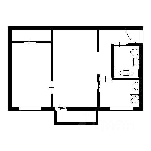 Планировка этой квартиры по данным Циан
