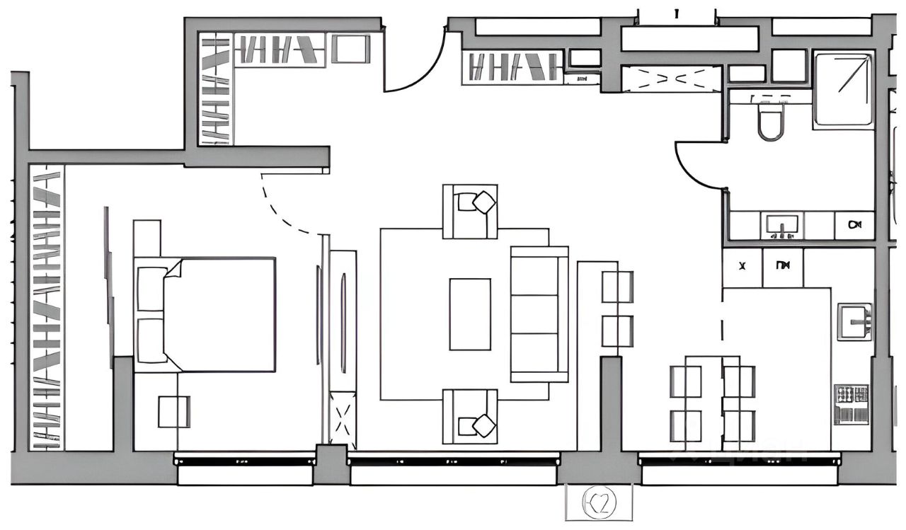 Планировка этой квартиры по данным Циан