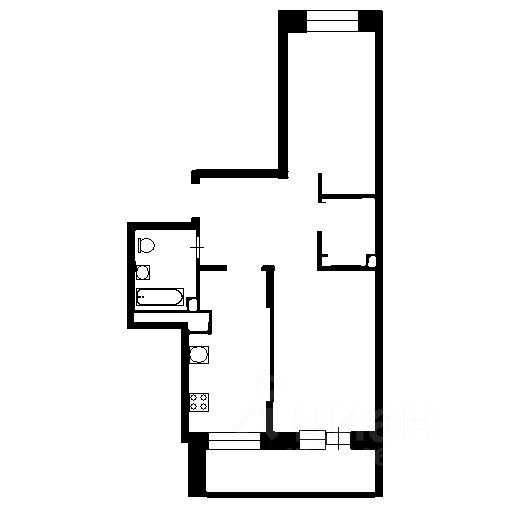 Планировка этой квартиры по данным Циан