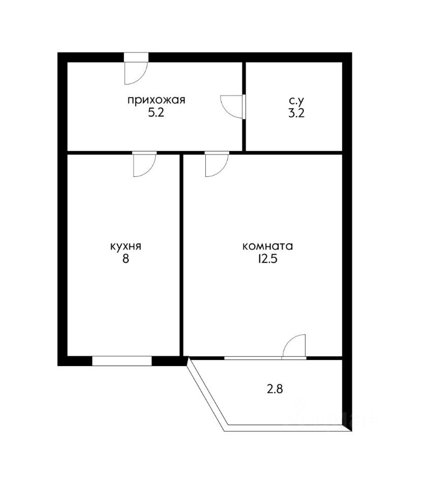 Планировка этой квартиры по данным Циан
