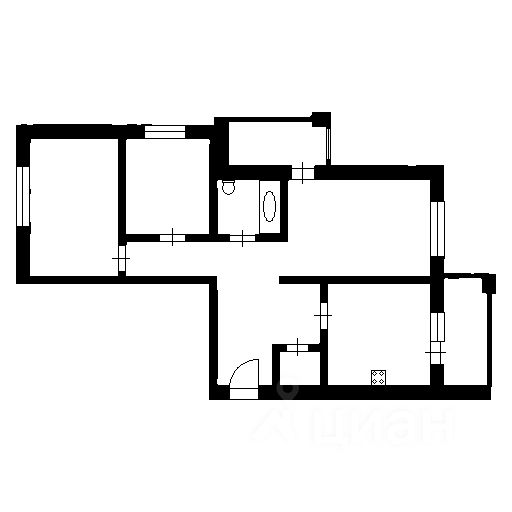 Планировка этой квартиры по данным Циан