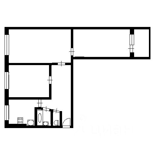 Планировка этой квартиры по данным Циан
