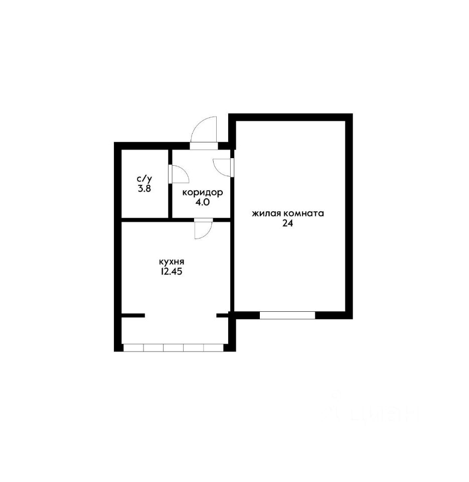Планировка этой квартиры по данным Циан
