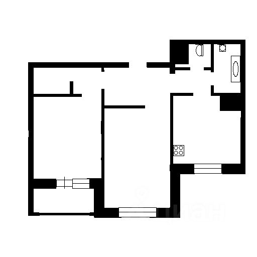 Планировка этой квартиры по данным Циан