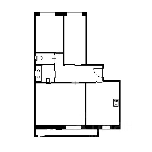 Планировка этой квартиры по данным Циан