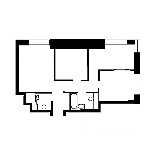 Планировка этой квартиры по данным Циан