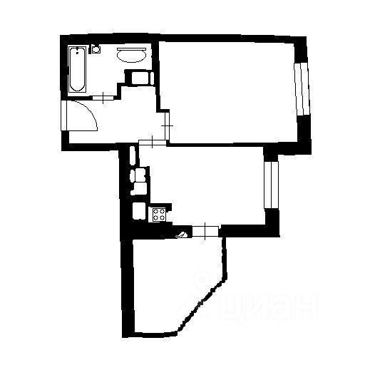 Планировка этой квартиры по данным Циан