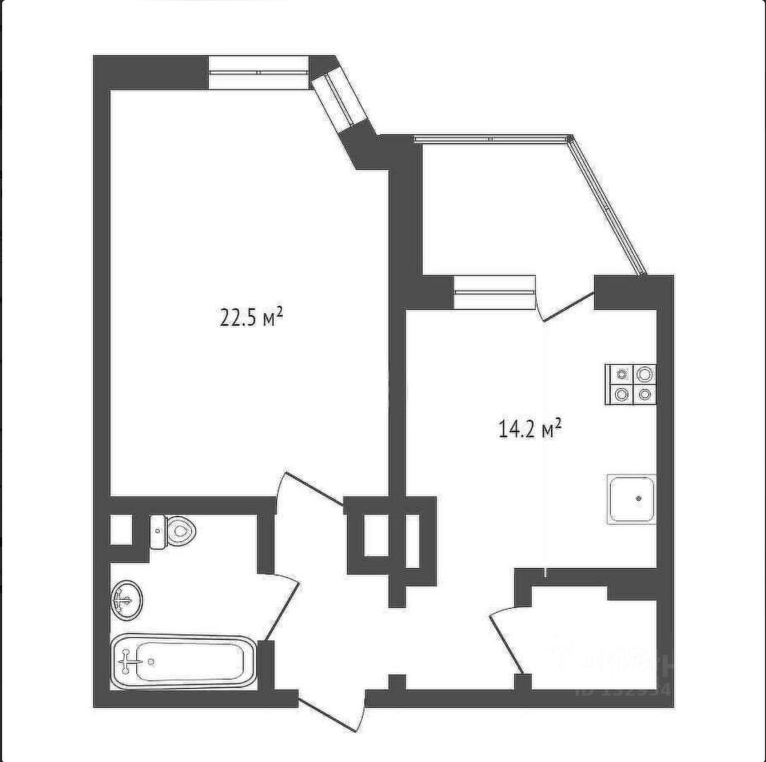 Планировка этой квартиры по данным Циан