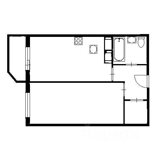 Планировка этой квартиры по данным Циан