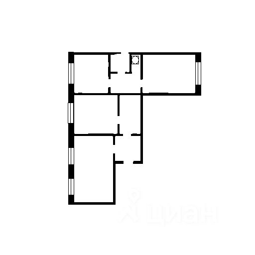 Планировка этой квартиры по данным Циан
