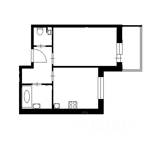 Планировка этой квартиры по данным Циан