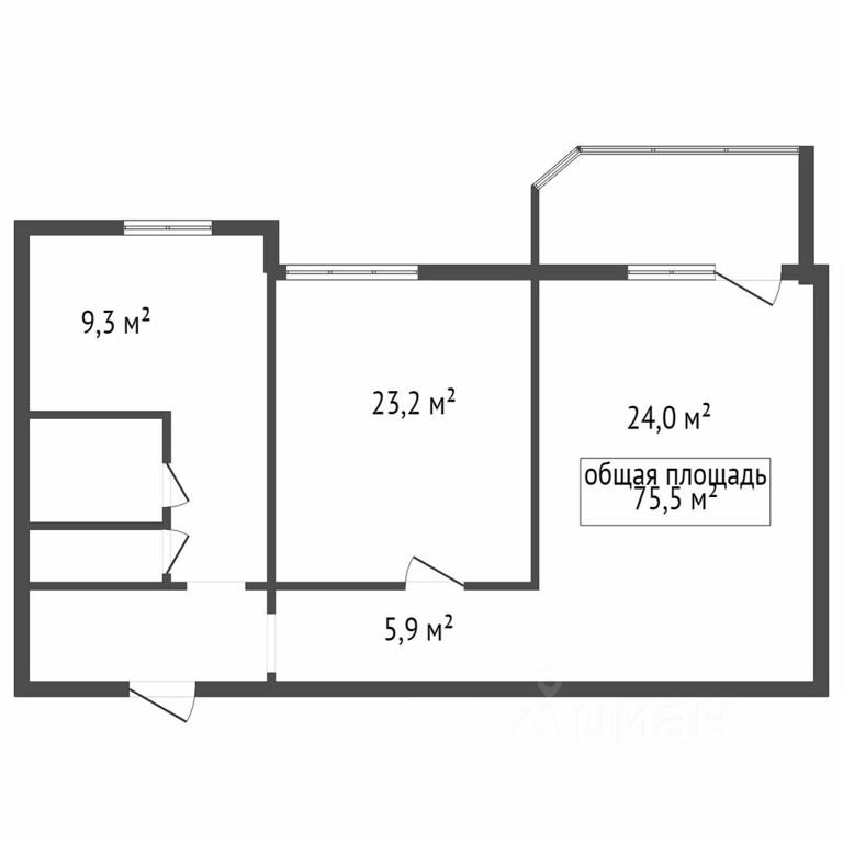 Планировка этой квартиры по данным Циан