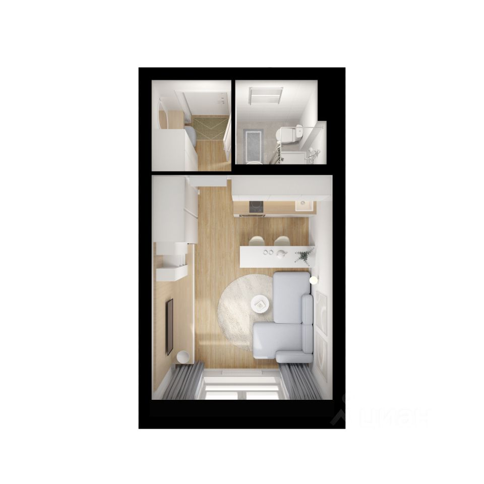 Студия, 19,7 м², 14/17 этаж