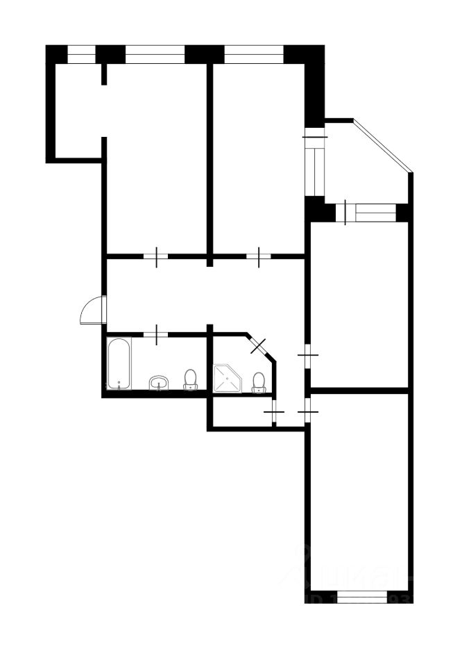 Планировка этой квартиры по данным Циан