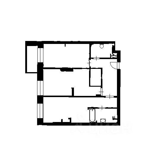 Планировка этой квартиры по данным Циан