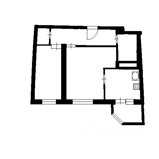 Планировка этой квартиры по данным Циан