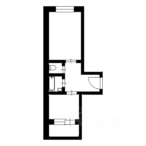 Планировка этой квартиры по данным Циан