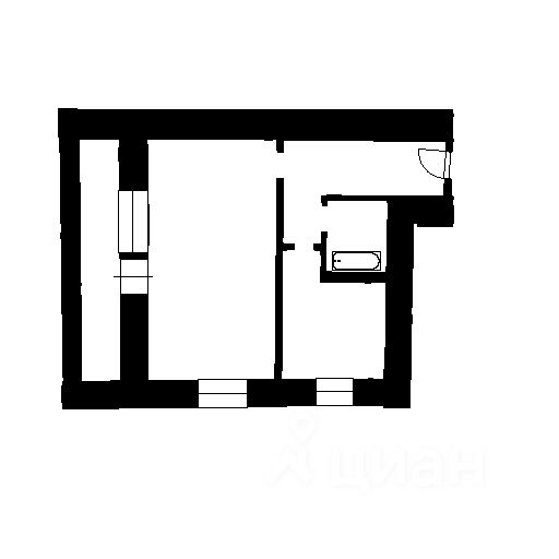 Планировка этой квартиры по данным Циан